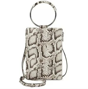 INC, Charlii Bangle crossbody mini satchel for women. Vanilla Python